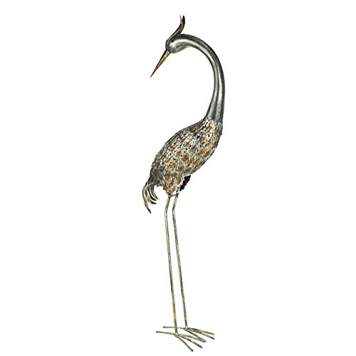 Grasslands Road Metal Crane Bird Outdoor Statue 42-inch