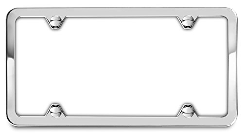 Polished Mirror Bright License Plate Frame 4 Holes