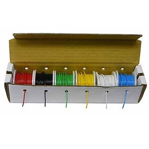 Hook-Up Wire Kit - Solid Wire Kit 22G, Solid, 100ft. Spools with Dispenser Box, 6 Colors. Electronix Express®