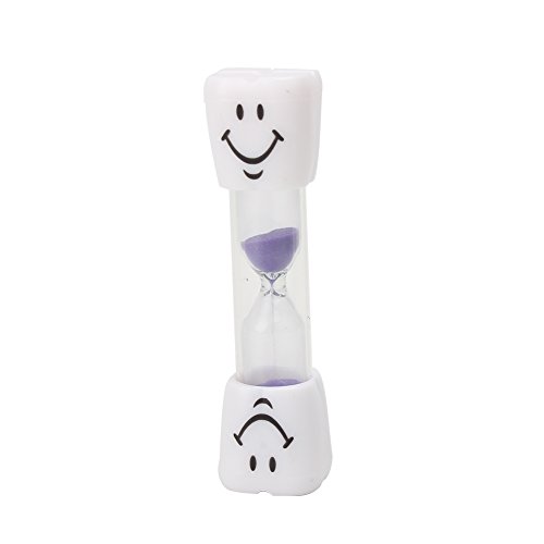 Sand Tea Timers 3 Minutes Kids Toothbrush Timer Cartoon Smiley Face Antique Decor Hourglass(purple)