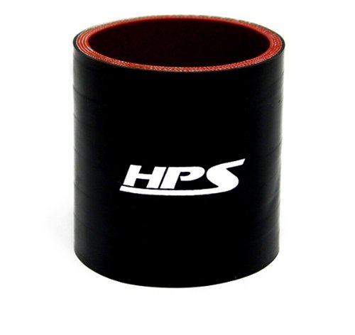 HPS HTSC-250-BLK Silicone High Temperature 4-Ply Reinforced Straight Coupler Hose, 100 PSI Maximum Pressure, 3 Length, 2.5 ID, Black