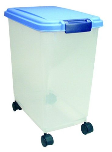 IRIS Airtight Pet Food Storage Container, 30 Quart, Blue