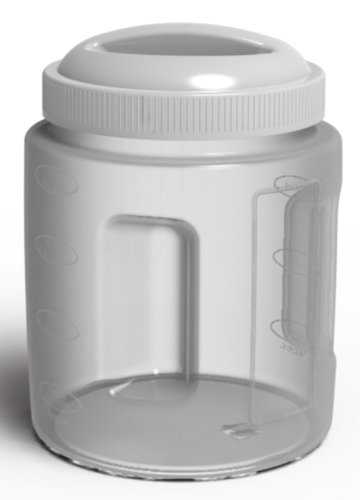 United Solutions FS0006 Clear Two Quart Plastic Food Canister with White Lid- 2QT Plastic Food Storage Container in Clear and White Lid