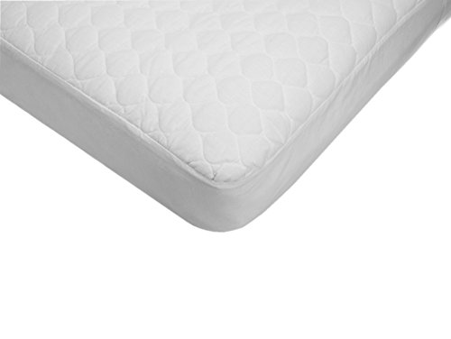 American Baby Company Extra Durable Waterproof Quilted Cotton Crib Mattress Pad Cover, White