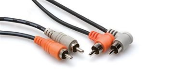 Hosa CRA-202R Dual RCA to Right Angle RCA Cable (6.6 feet)