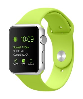 Apple Watch Sports Silver Aluminium Case UK Model (42mm, Green)