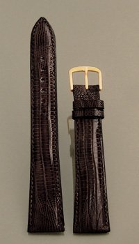 Hadley Roma MS801 20mm Brown Genuine Teju Lizard Stitched Men's Watch Band