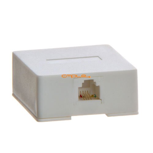 Cmple - Phone Surface Mount Box 6P4C-1port-WHITE