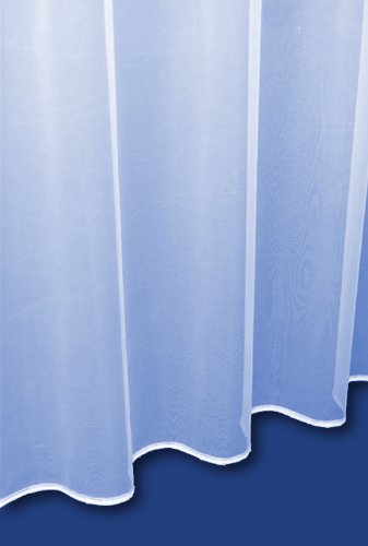4 Metre Piece Of Sue White. Plain Lead Weighted Voile Net Curtain. 54 Drop (137cm)