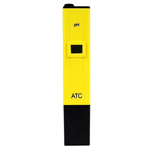 CoZroom 0.1pH High Accuracy Pocket Size pH Meter with ATC and Backlit LCD, 0-14 pH Measurement Range, 0.1 Resolution Handheld, Measure Household Drinking Water(Yellow)
