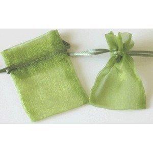 48 Organza Drawstring Pouches Gift Bags 4x5 - Moss Green
