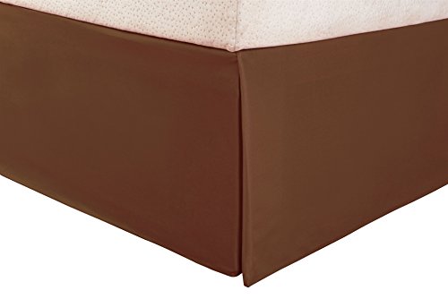 1500 Series 100% Microfiber Pleated King Bed Skirt Solid, Taupe - 15 Inch Drop and Wrinkle Resistant