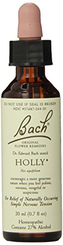 Bach Original Flower Remedies Supplement, Holly, 20 ml, 0.7 Fluid Ounce