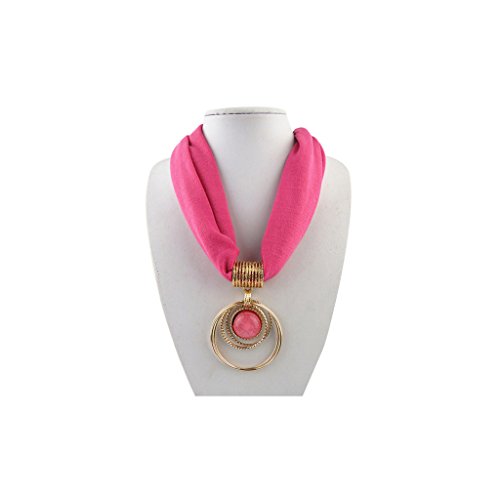 Rose Red Adjustable Chain Short Scarf in Gold with Vintage Charm Elegant Rose Red Crystal, Hoops Pendant