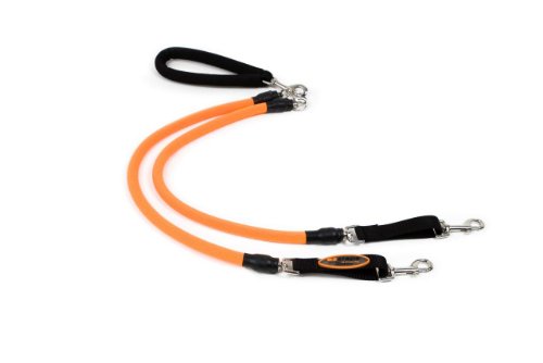 EZ Steps Stretch Dual Leash for Dogs, Large - Red