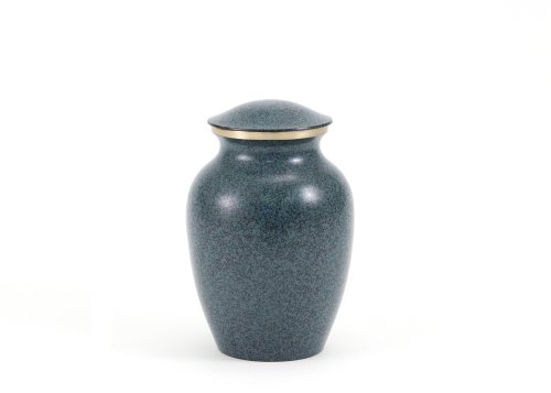 Near & Dear Pet Memorials MAUS Granite-Look Pet Cremation Urn, 40 Cubic Inch, Gray Blue