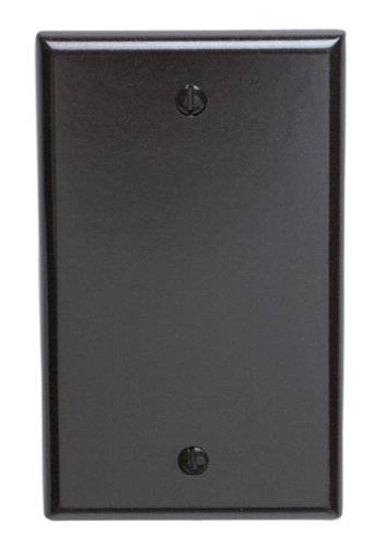 Leviton 85014 1-Gang No Device Blank Wallplate, Standard Size, Thermoset, Box Mount, Brown
