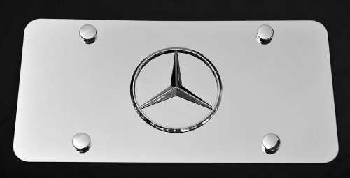 Mercedes-benz 3d Chrome Emblem Stainless Steel License Plate Chrome
