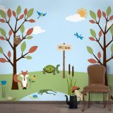 My Wonderful Walls Forest Theme Wall Stencil Kit for Forest Nursery Wall Decor