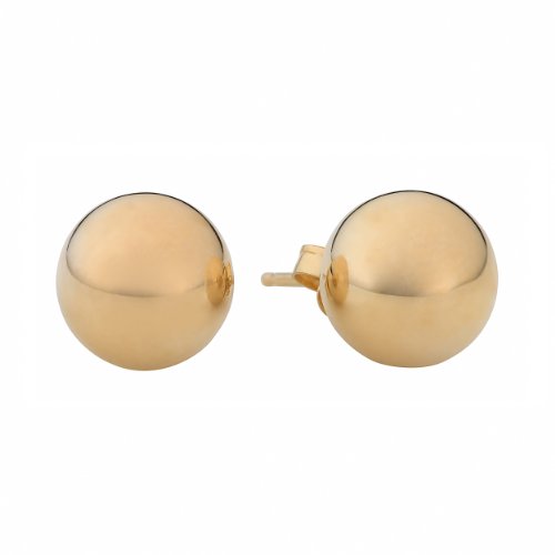 18k Yellow Gold over Sterling Silver 6-mm Bead Ball Stud Earrings
