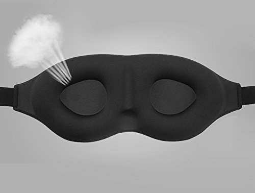 GoldWorld 3D Stereo Sleep Eye Mask,Ultra Soft Memory Foam Comfortable Sleeping Eye Mask with Adjustable Head Strap for Relaxation, Spa & Meditation (Black)
