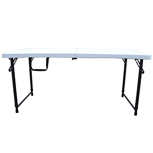 Ares Adjustable Height, 47.64 x 23.82, Folding Table, White