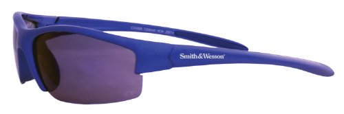 Smith & Wesson 21301 Equalizer Safety Glasses, Blue Mirror Lenses with Blue Frame (Pack of 12)