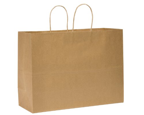 Duro Tote Medium Retail Bag, Kraft Paper, 16x12 250 ct, ID# 86779