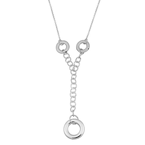 Sterling Silver Round Link Adjustable Length Lariat Necklace