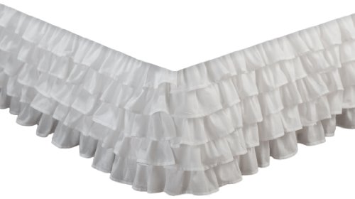 Greenland Home Fashions Multi-Ruffle Bed Skirt, White, Full