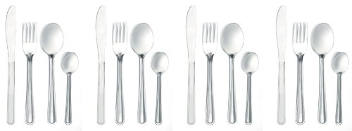 Flatware Set 16 Piece Set 4 Stainless Steel Knives,4 Forks, 4 Spoons, 4 Teaspoons - Durable And Dishwasher-safe - Ideas In Life TM