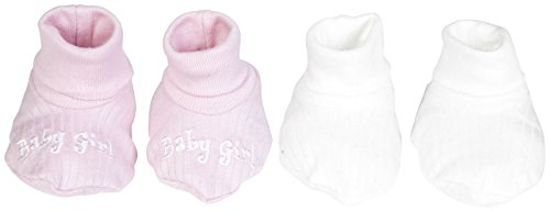 Gerber Baby-Girls Newborn 2 Pack Textured Booties, Pink, 0-6 Months