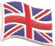 Sew-on Iron-on Embroidered Patch Union Jack Waving British Flag Badge