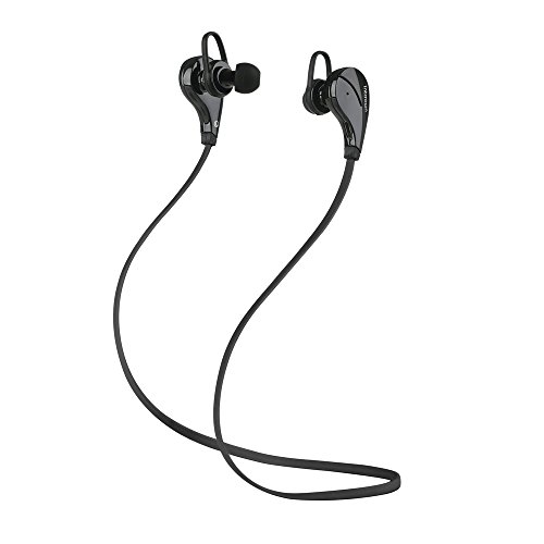 Intcrown Bluetooth Headphones V4.0 Built in Microphone Wireless In-ear Earbuds Headset for Running GYM Exercise (Black)