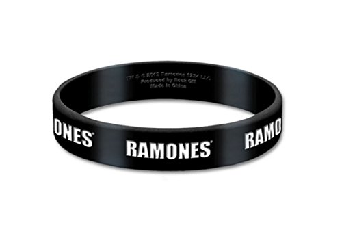 Ramones Wristband Classic Band Logo Hey Ho Official 10Mm Black Rubber