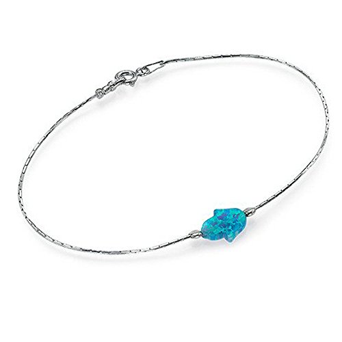 Hamsa Bracelet in Blue Opal