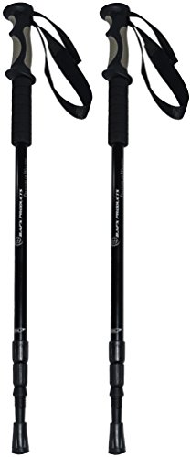 BAFX Products - 2 Pack - Anti Shock Hiking / Walking / Trekking Trail Poles - 1 Pair - Black
