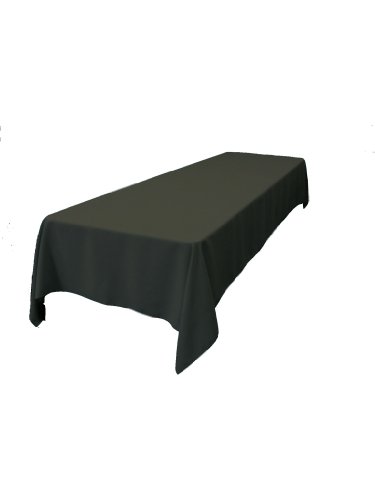 LinenTablecloth 60 x 102-Inch Rectangular Polyester Tablecloth Black