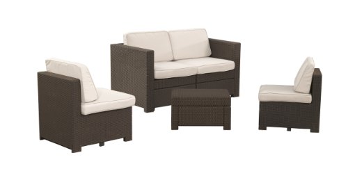 Keter Modus Lounge Set - Brown with Cream Cushions