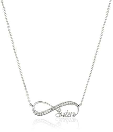 Sterling Silver Cubic Zirconia Infinity Sisters Pendant Necklace, 18