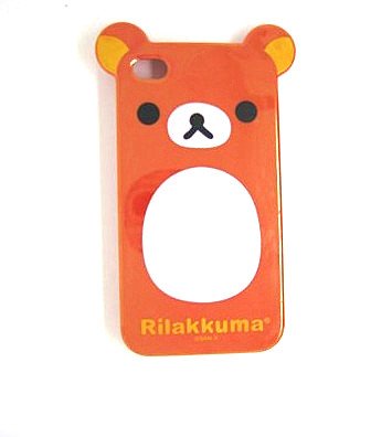 Orange Rilakkuma Lazy Bear TPU Soft Case for Iphone 4