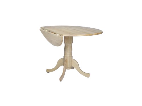 International Concepts Round Dual Drop Leaf Ped Table