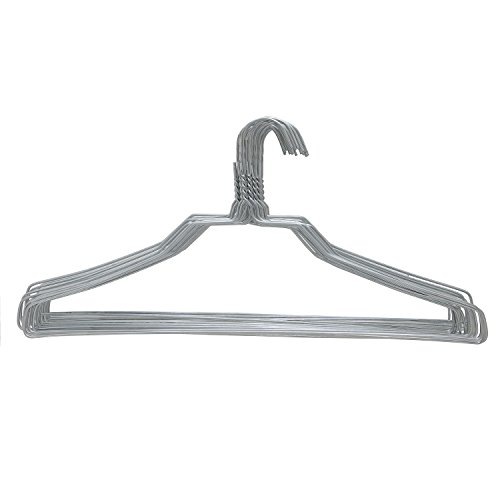 BriaUSA 50 Coat Hangers Heavy Duty 11.5 Gauge Metal Galvanized Silver Wire Hangers 18 Inch Clothes Hangers