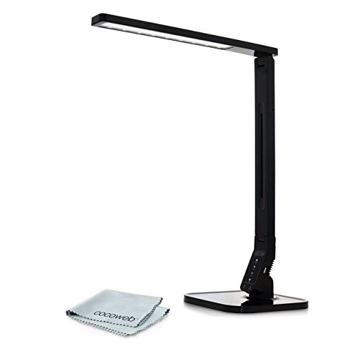 Cocoweb Smart TT-DL01 (Piano Black) Versatile Dimmable Natural Light LED Desk Lamp (4 Lighting Modes- Reading, Studying, Relaxation & Bedtime, 5- Level Brightness Control for each mode, Touch Sensitive Control Panel, 1-Hour Auto Timer, 5V/1A USB Charging Port)