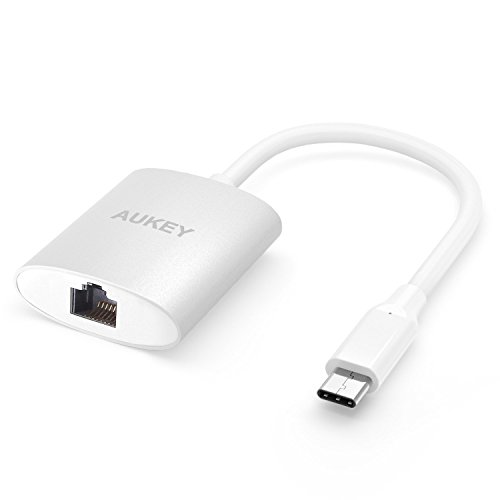 AUKEY USB C to Gigabit Ethernet Adapter Type-C to RJ45 Aluminum Adapter for Win2000 / XP / 7 / 8/10 and Linux, Macbook OS X, IOS