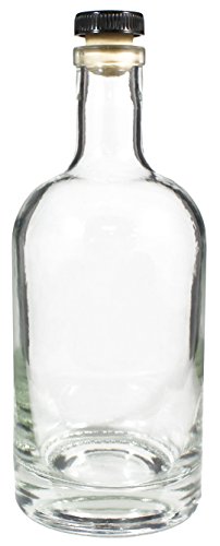 Heavy Base Liquor Bottle with Synthetic T-Top, 25 ounces