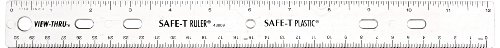 Safe T Plastic Rulers with Rounded Corners and Beveled Edges - 12 inch - Pack of 12 - Clear