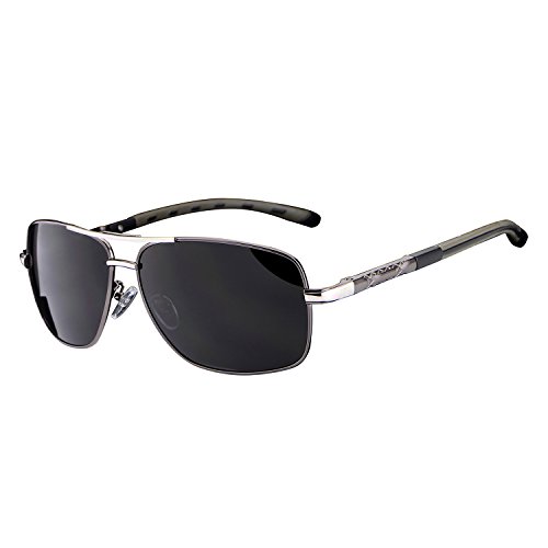 HDCRAFTER Polarized Sunglasses for Men UV400 Protection Lenses Metal Frame