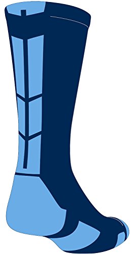 Baseline 3.0 Athletic Crew Socks (Navy/Columbia Blue, Small)