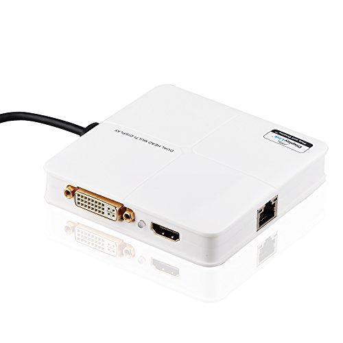 IVSO The New MacBook USB 3.1 VGA / DVI, HDMI, RJ45 Multiport Adapter, High quality Ultra-thin USB 3.1 Type-C male Connector to DVI HDMI HDTV External Graphics Card & RJ45 Gigabit Ehternet Adapter 3 in 1 Multiport Adapter For The New MacBook 12 inch laptop (White)